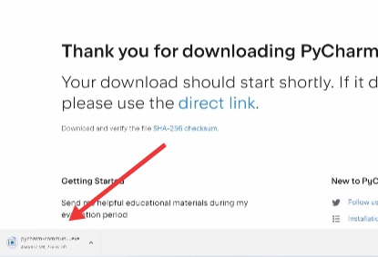 Thank you for downloading PyCharm 